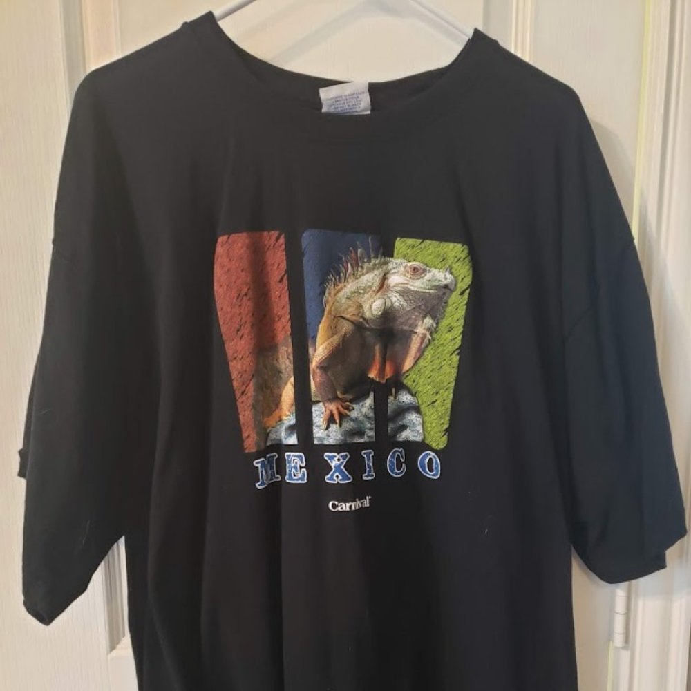 Mexico Carnival Tee Shirt With Iguana XXL